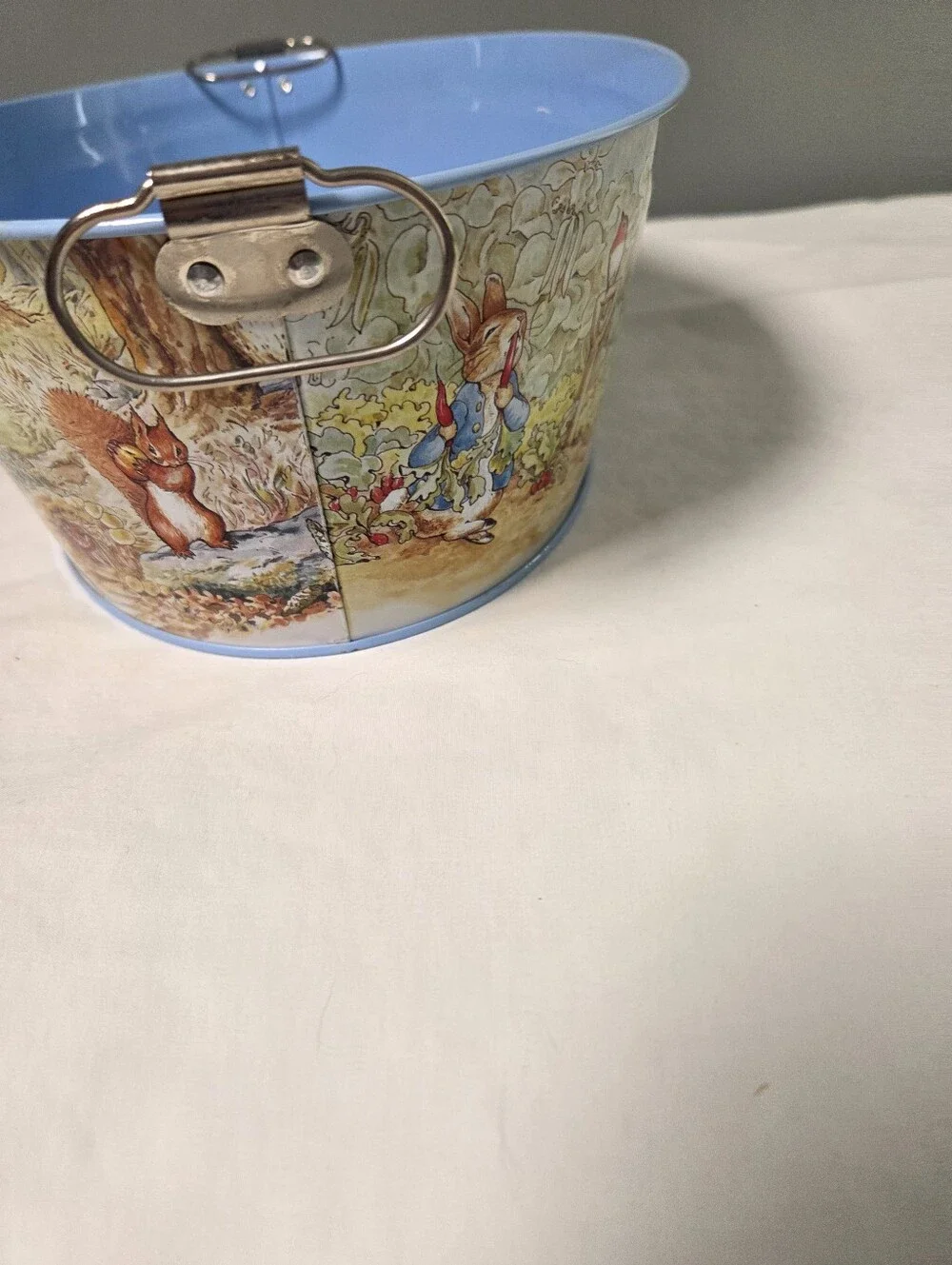 SCHYLLING 1996 Estonia Tin Basket Pail Tub Bucket Oval with Handles